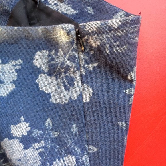 NWT Banana Republic floral printed casual canvas skirt grey women's size 6 - Picture 3 of 7